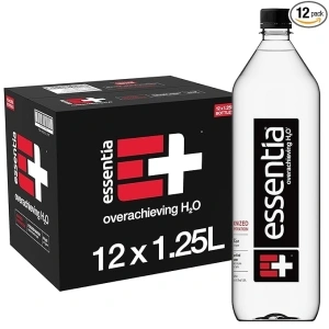 Essentia Water LLC , 99.9% Pure, Infused with Electrolytes for a Smooth Taste, pH 9.5 or Higher; Ionized Alkaline Water, Black, 42.3 Fl Oz (Pack of 12)