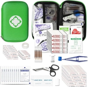 275Pcs Travel First Aid Kits for Car Emergency Preparedness Items Urgent Accident Essentials Kit Survival Gear Equipment Sports First Aid Kit for College Dorm Student, Home, Boat, Green YIDERBO