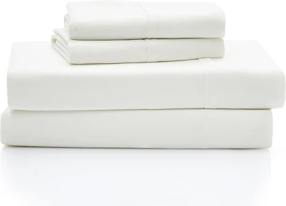 UGG 11787 Alahna Full Bed Sheets and Pillowcases 4-Piece Set Sleep in Luxury Machine Washable Deep Pockets Wrinkle-Resistant Breathable Cozy Comfort Silky Cooling Sheets, Full, White