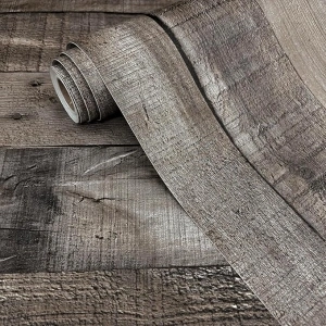 Livebor Shiplap Wood Peel and Stick Wallpaper Gray Wood Contact Paper 17.7”x 120” Vintage Wood Wallpaper Peel and Stick on Wallpaper Self Adhesive Wooden Removable Wall Paper Contact Paper for Walls