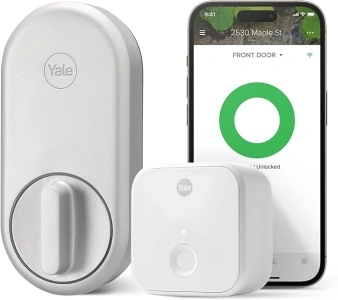 Yale Approach Smart Wi-Fi Deadbolt Retrofit Smart Lock, Unlimited Virtual Keys, App Remote Control, Keyless Entry - Silver