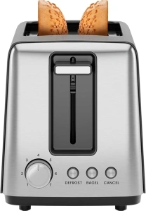 Chefman 2 Slice Toaster, 7 Shade Settings, Small Toaster 2 Slice with Removable Crumb Tray, Thick Bread Toaster and Bagel Toaster, Defrost, Cancel, Perfect for Toaster Pastries – Black