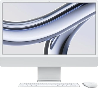 Apple 2023 iMac All-in-One Desktop Computer with M3 chip: 8-core CPU, 10-core GPU, 24-inch Retina Display, 8GB Unified Memory, 256GB SSD Storage, Matching Accessories. Works with iPhone/iPad; Silver