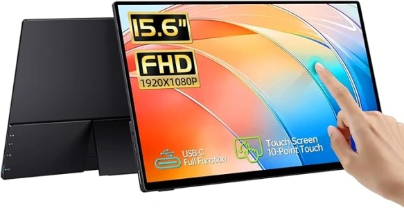 15.6'' Portable Monitor Touchscreen, FHD IPS Touch Screen with Tempered Glass, Travel Monitor with Kickstand & Speaker, HDMI USB C External Monitor for Laptop Phone Computer Xbox Switch PS4/5