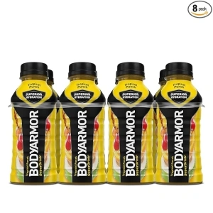 BODYARMOR Sports Drink Sports Beverage, Tropical Punch, Coconut Water Hydration, Natural Flavors With Vitamins, Potassium-Packed Electrolytes, Perfect For Athletes, 12 Fl Oz (Pack of 8)