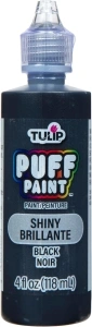 TULIP Dimensional Fabric Paint 41401 Dfpt 4Oz Slick Black, 4 Fl Oz (Pack of 1), Packaging may vary