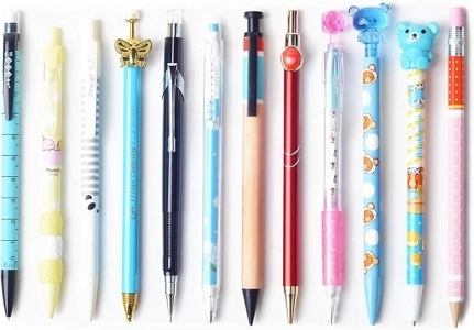 SKKSTATIONERY 12 Pcs Mechanical Pencils Set 0.7mm or 0.5mm Medium Point, Cute Cartoon Favor, 12 Different Design Assorted for School or Office Supplies