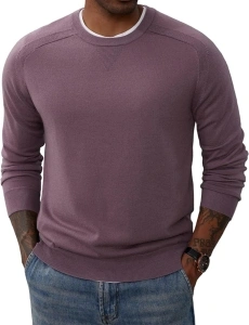 PJ PAUL JONES Men's Crewneck Sweaters Casual Crew Neck Sweatshirt Wool Blend Knit Pullovers