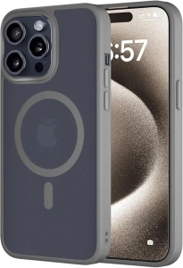 for iPhone 15 Pro Max Case, Compatible with MagSafe,Phone 15 Pro Max Case Military Drop Protection,Magnetic Phone Case for Phone 15 pro max Cases,Frosted Grey