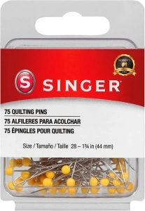 SINGER 00351 Ball Head Quilting Pins, 75-Count,