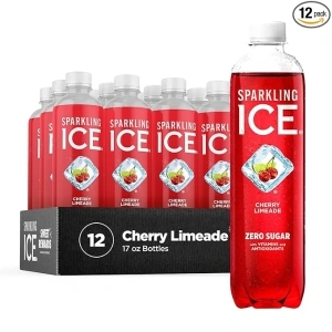 Sparkling Ice, Cherry Limeade Sparkling Water, Zero Sugar Flavored Water, with Vitamins and Antioxidants, Low Calorie Beverage, 17 fl oz Bottles (Pack of 12)