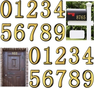 Mailbox Numbers for Outside, MONNCHA House Numbers for Mailbox 3D Self Adhesive Mailbox Numbers 2 Inch Door Address Numbers Stickers for Mailbox, Apartment, House, Trash Bins