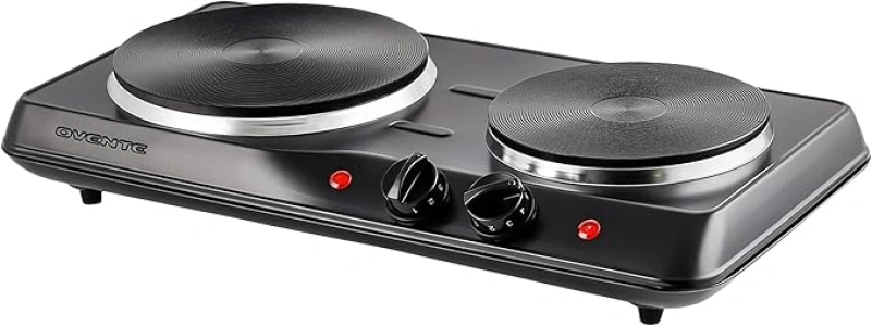 OVENTE Electric Countertop Double Burner, 1700W Cooktop with 7.25