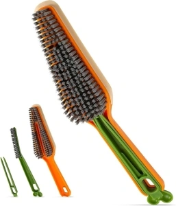 Crevice Cleaning Brush, Hard-Bristled Crevice Cleaning Brush, Crevice Cleaning Tool, Multifunctional Cleaning Brush for Household Use, Bathroom, Kitchen, Window, Tiles & Door Slots(Orange).