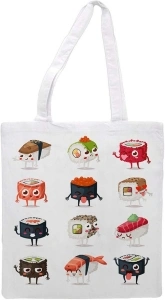 Women's tote bag/Sushi feast - Sports Gym Lunch Yoga Shopping Travel Bag Washable - 1.47X0.98 Ft