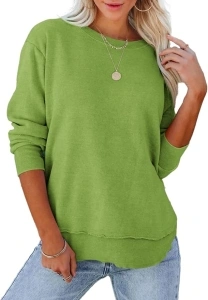 Women's Casual Long Sleeve Crewneck Sweatshirt Loose Flowy Lightweight Pullover Sweatshirts Tops