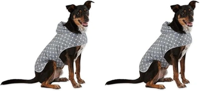 Bone Dry Pet Robe Collection, Trellis Paw Print, Absorbent Microfiber Bath Robe with Adjustable Closure for Dogs & Cats