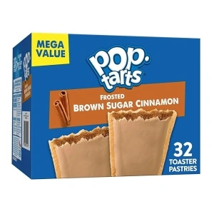 Pop-Tarts Breakfast Toaster Pastries, Frosted Brown Sugar Cinnamon, Family Pack (32 Pop-Tarts)