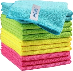 HOMEXCEL Microfiber Cleaning Cloth,12 Pack Cleaning Rag,Cleaning Towels with 4 Color Assorted,11.5