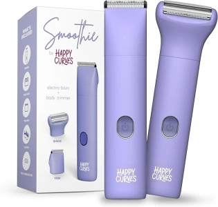 Smoothie Bikini Trimmer - Electric Razor for Women, Waterproof Hair Trimmer with Adjustable Guards, Personal Shaver for Pubic Hair, Ladies Intimate Shaver and Body Hair Trimmer (Berry)