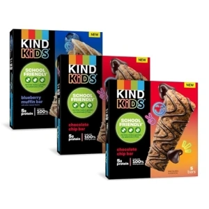 KIND Kids School Friendly Blueberry Muffin and Chocolate Chip Oat Bars Variety Pack, 15 Count