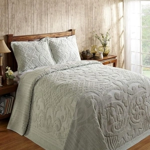 Better Trends Ashton Collection: Luxurious Medallion Design Bedspread - Super Soft, Lightweight, 100% Cotton, Tufted, Full/Double (96