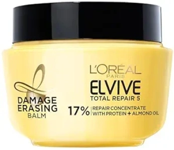 L'Oreal Paris Elvive Total Repair 5 Damage-Erasing Balm with Almond and Protein, 8.5 Ounce