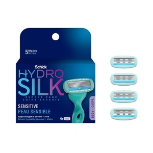 Women's Razor Blade Refills, Hydro Silk 5 Sensitive Care, 4 Count (Packaging May Vary)