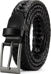 DOOPAI Mens Belts, Braided Leather Dress Belt,Woven Braided Belts for Gift Men Casual Jeans Golf