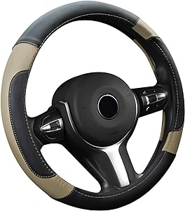 Wheel Cover Microfiber Leather Universal Fit for Universal 15 inch,Beige