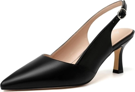 Mostsrin Kitten Heels Slingback Heels for Women Pointed Closed Toe Heels Women's Pumps Wedding Party Dress Pumps Shoes