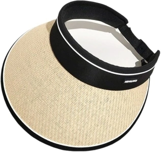 Sun Visor Hats for Womens UV UPF 50+ Wide Brim Beach Hat Foldable，Sport Women Visor