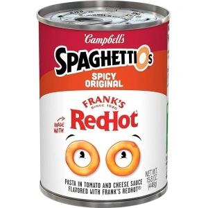 SpaghettiOs Spicy Original made with Frank's RedHot, Canned Pasta, 15.8 oz Can