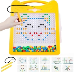 Extra Large Magnetic Drawing Board for Kids, Magnet Doodle Board with 2 Pens, Magnetic Dot Art Fine Motor Skills Montessori Toy, Airplane Car Ride Travel Essentials for Toddler (12.5