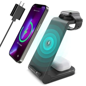 Wireless Charger, 23W 3 in 1 Wireless Charging Station, Fast Charging dock for iPhone 15/14/13/12/11 Pro Max/X/Xs Max, AirPods 3/2/pro, iWatch Series 9/8/7/6/5/SE/4/3/2, Samsung Phones Charger Stand