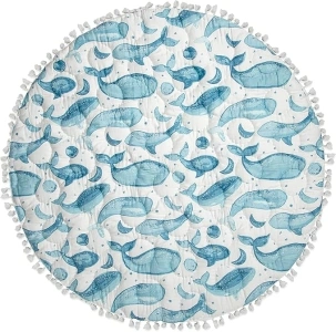 Crane Baby Activity Mat, Baby Play Mat for Boys and Girls, Whale Print, 40