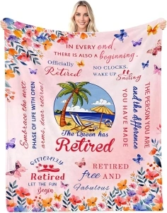 Retirement Blanket, Retirement Gifts for Women 2024, Cool Retirement Gifts, Retirement Blanket for Woman, Retired Gifts for Women, Best Retired Gifts for Coworker, 50