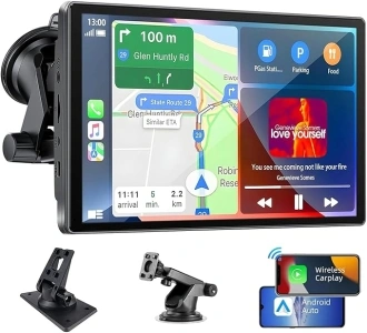 Portable Wireles Apple Carplay Android Auto Screen for Car,7 Inch Touch Screen Car Radio with Bluetooth,Voice Control,Car Paly for All Vehicle