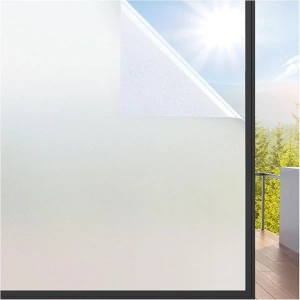 rabbitgoo Frosted Glass Window Film, Privacy Film for Glass Windows Static Cling, Removable Indoor Frosting Clings for Bathroom, Pure, 17.5 x 78.7 inches