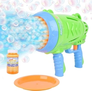 Maxx Bubbles Automatic Bubble Barrage Gun Includes Non Toxic Bubble Solution and Dip Tray, Bubble Barrage, Bubble Blaster for Outdoors, Adult, Kids, Summer Toys, Party Favors, Birthday Gift