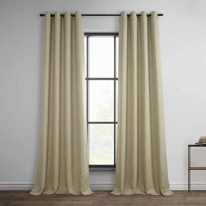 HPD Half Price Drapes Grommet Linen Curtains 120 Inches Long Room Darkening Curtains for Bedroom & Living Room (1 Panel), 50W x 120L, Thatched Tan