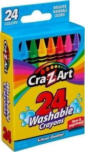 Cra-Z-Art Washable Crayons, 24 Count, Crayons for Kids Back To School Supply List Essential