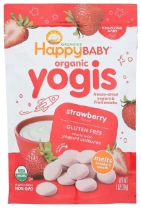 HAPPY BABY Organic Strawberry Yogurt Snacks, 1 OZ