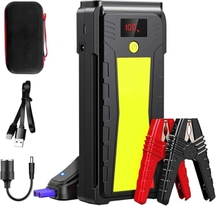 Jump Starter - 3 in 1 Car Battery Jump Starter - 2500A 12V 21000mAh Portable Charger, Jump Box, Battery Booster Pack with LCD Display (for 8L Gas/6.5L Diesel), Camping Gifts for Men