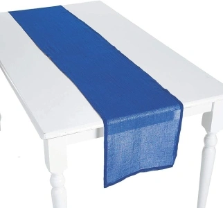 Navy Blue Gauze Table Runners - Home Decor - 3 Pieces