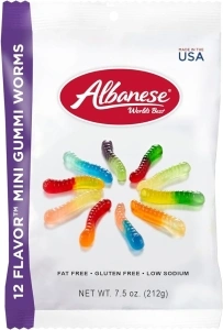 Gummy Worm Mini 12 Flavor 12/7.5 Oz