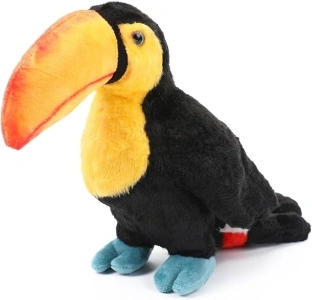 Parrot Stuffed Animal Plush Toy - Black Parrot Pet Plush Macaw Bird for Kids Boys Girls Christmas Birthday Gift, Black, 9.84 Inch