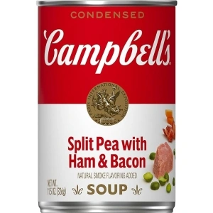 Campbell's Condensed Split Pea Soup With Ham and Bacon, Natural Smoke Flavoring Added, 11.5 oz Can