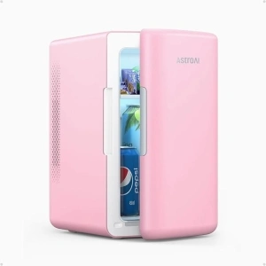 AstroAI Mini Fridge 2.0 Gen, 6 Liter/8 Cans Makeup Skincare Fridge 110V AC/ 12V DC Portable Thermoelectric Cooler and Warmer Little Tiny Fridge for Bedroom, Beverage, Cosmetics LY2206A (Blush Pink)