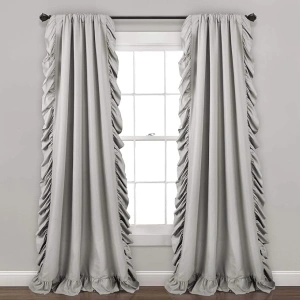 Lush Decor Reyna Ruffle Window Curtain Panel Set, Pair, 54